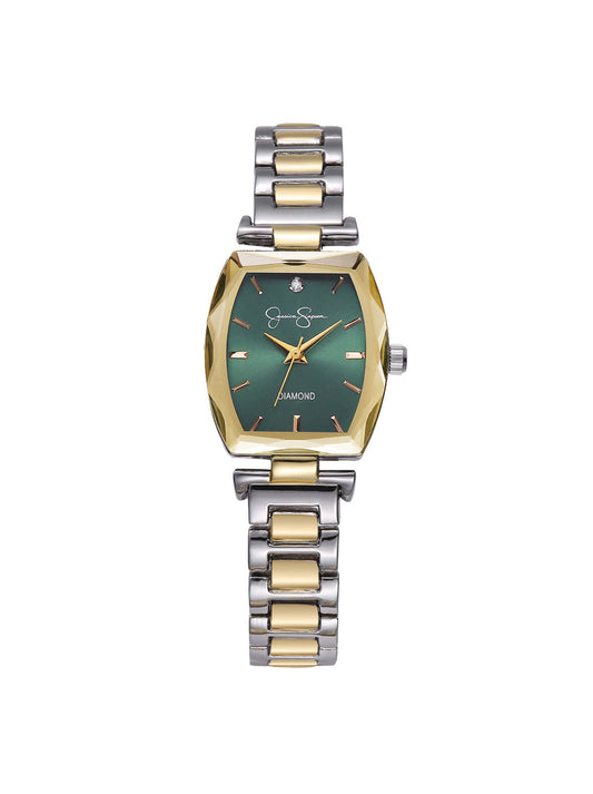 Jessica Simpson Outlet | Faceted Bezel Bracelet Watch in Gold & Silver