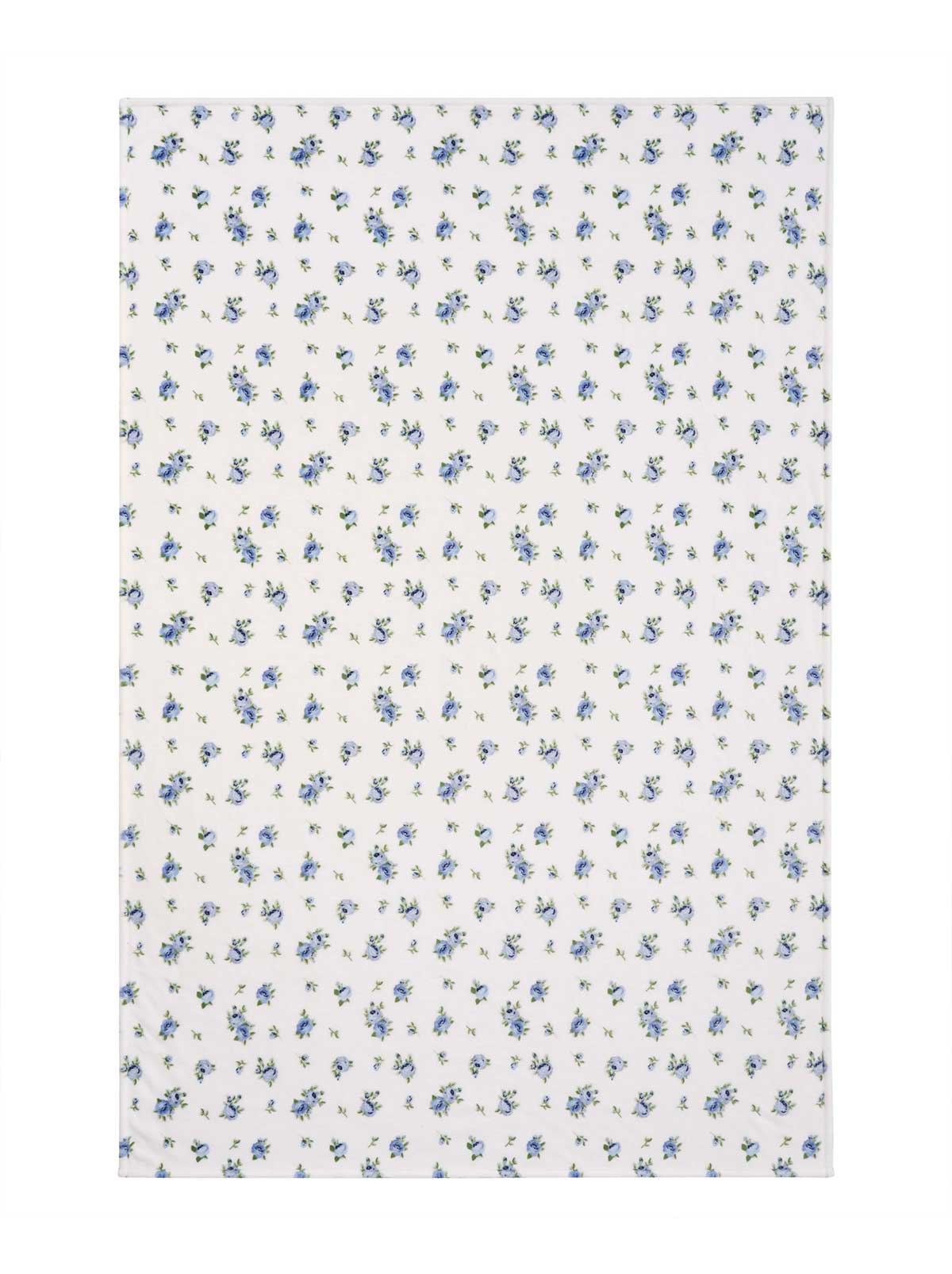Jessica Simpson Outlet | Cottage Rose Blue Plush Throw Blanket
