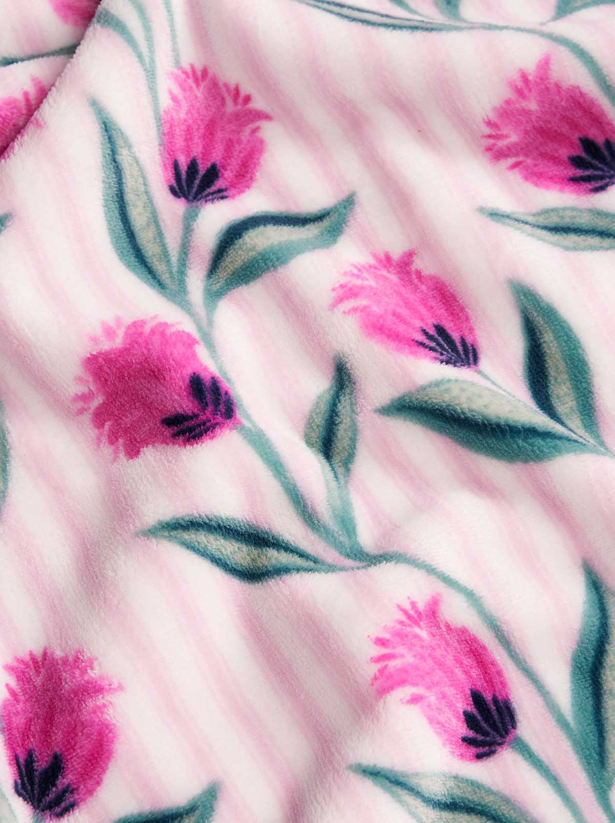 Jessica Simpson Online | Tulip Stripe Pink Plush Throw Blanket