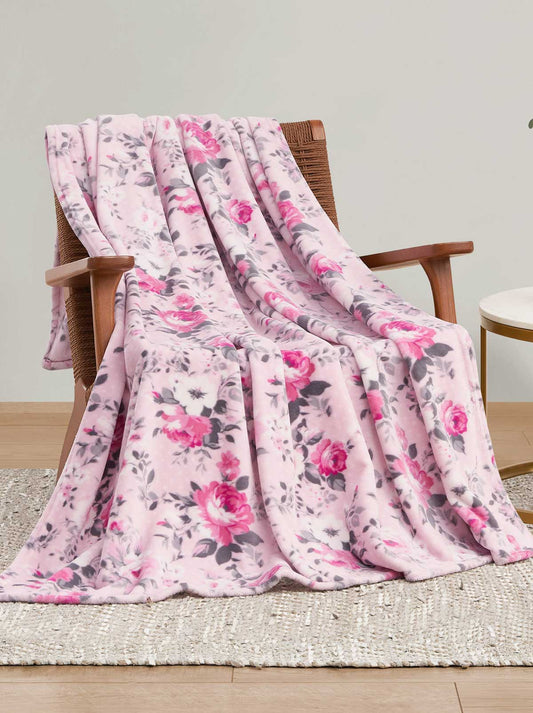 Jessica Simpson Discount | Esther Blush Roses Plush Throw Blanket