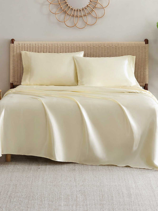 Jessica Simpson Discount | Silky Satin Sheet Set in Antique Golden Honey