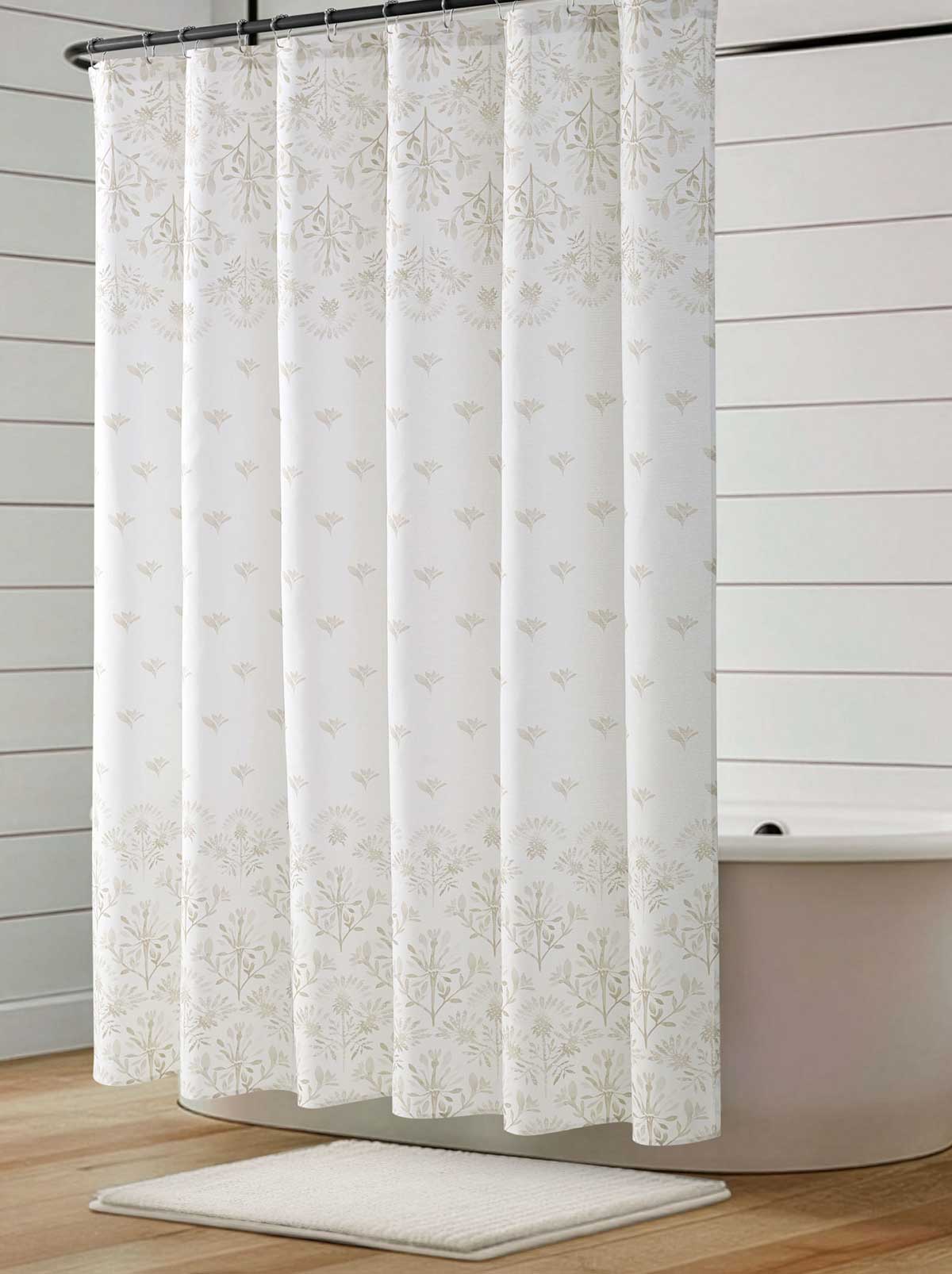 Jessica Simpson Discount | Tasia Taupe Shower Curtain Set